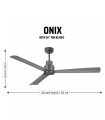 Quạt trần cánh gỗ ONIX 56 Dark Wood