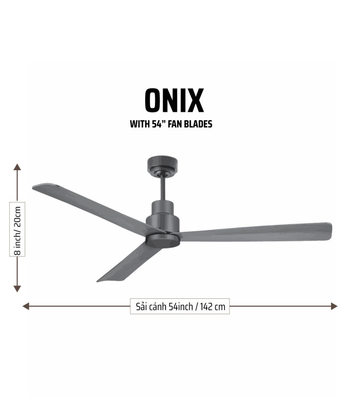 Quạt trần cánh gỗ ONIX 56 Sliver