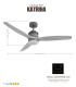 Quạt trần Katrina 52 Gray Maple Wood