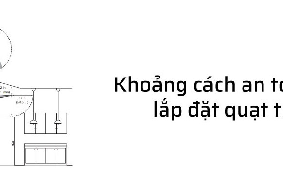 Khoảng cách an toàn khi lắp đặt quạt trần